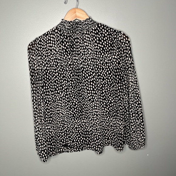 J. Crew Smocked Neck Top - Oncilla Cat Print - Picture 3 of 11